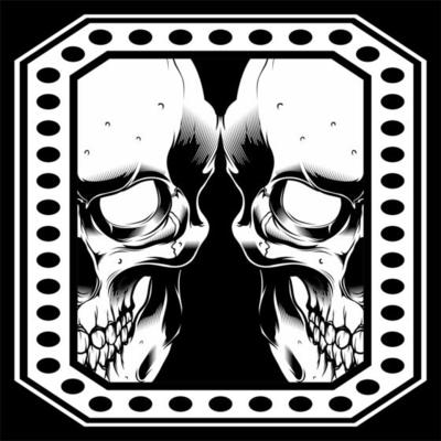 Double Skull Face in Dot Frame