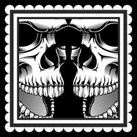 Two Skulls with Open Mouths vector