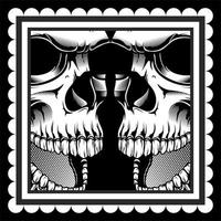 Two Skulls with Open Mouths vector