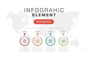 Timeline Infographic with 4 Colorful Icons in Circles vector