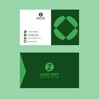 Green Negative Space Diamond Business Card vector