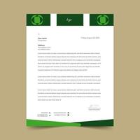 Letterhead with Green Header with 3 Sections vector