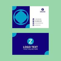 Blue DIamond in Circle Business Card vector