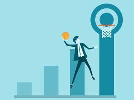 objetivo comercial con baloncesto vector