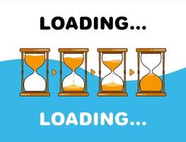 Sand Hourglass Loading and Countdown Set vector