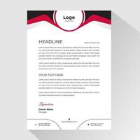 Business letterhead with curved shape black and red header