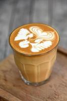 Latte with Wooden Background