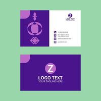 Purple and White Simple Shape Business Card Template  vector