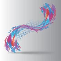Red and blue abstract flow shape vector