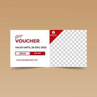 Red and White Simple Gift Voucher Design Template vector