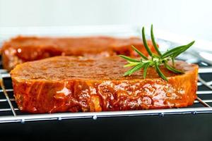 Marinated meat for barbecue photo
