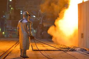 Smelting furnace and worker photo