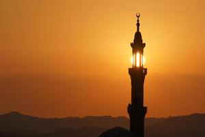 Mezquita en Egipto al atardecer