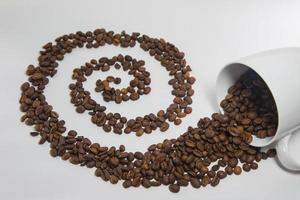 Spilled coffee beans photo