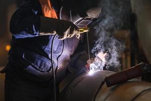 Arc welder at work photo