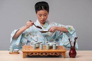 Getting ready for tea ceremony