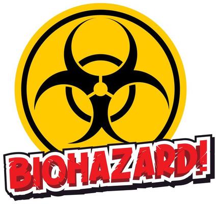 Yellow biohazard sign