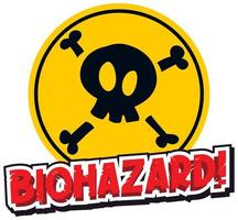 Sign template with word biohazard and skull  vector