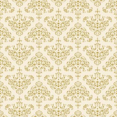 Seamless gold intricate decorative damask pattern