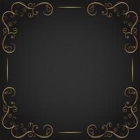 Curly Gold Flourishes in Corners of Square Frame vector