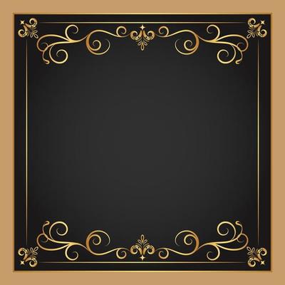 Flourishes in Top and Bottom of Decorative Frame