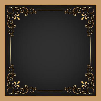 Gold Ornamental Floral Square Frame