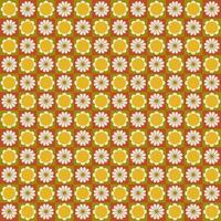 Retro mod daisy seamless pattern vector