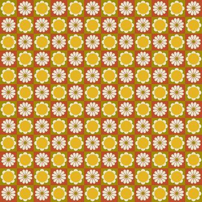 Retro mod daisy seamless pattern