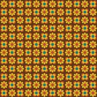 Retro mod yellow flowers seamless pattern vector