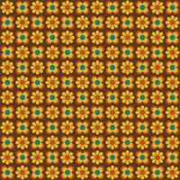 Retro mod yellow flowers seamless pattern vector