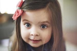 Portrait of cute little girl with big eyes photo