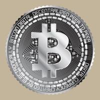 icono de bitcoin plata vector