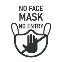 ''No Face Mask, No Entry'' Warning vector