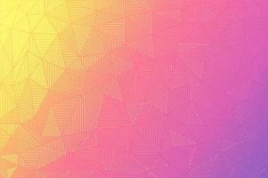 Vibrant color gradient triangles with lines and dots vector