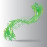 Abstract Green Shape on Gray vector