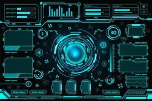 Blue futuristic control panel design vector