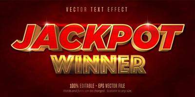 Jackpot winner red and gold ext effect vector