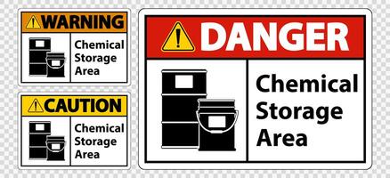 Chemical Storage Area Sign Set vector