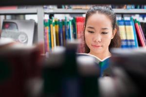 Girl in library photo