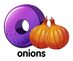 A letter O for onions vector