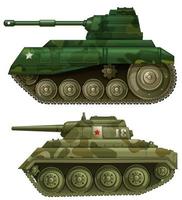 Two armoured tanks vector