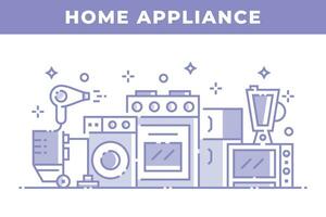Home Appliance Linear Design vector