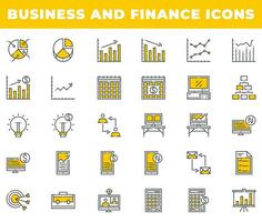 iconos de negocios y finanzas de colores