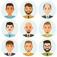 Smiling male business people avatars vector