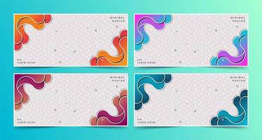 Banners with geometric textures and abstract gradient waves vector
