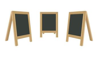 Blackboard for menu with wooden frame set vector