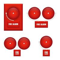 Set of round fire alarms vector