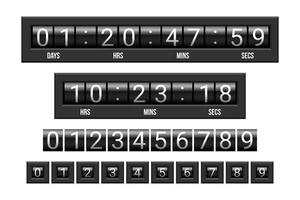 Glossy mechanical scoreboard countdown timer vector