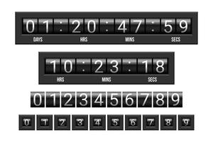 Glossy mechanical scoreboard countdown timer vector