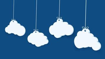 3D Clouds Hanging by Strings vector